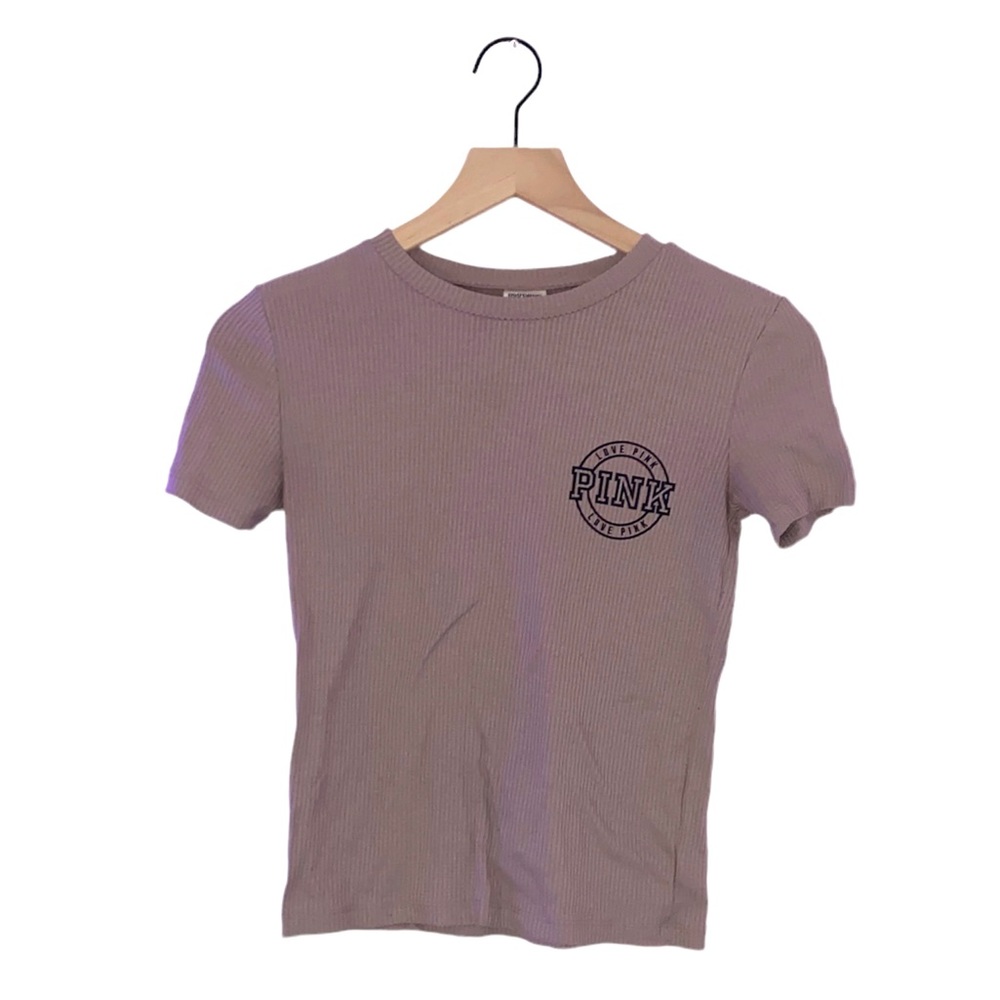 Victoria’s Secret Pink Mauve Ribbed T-Shirt Size XS